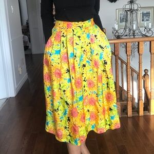 Colourful 100% silk vintage skirt